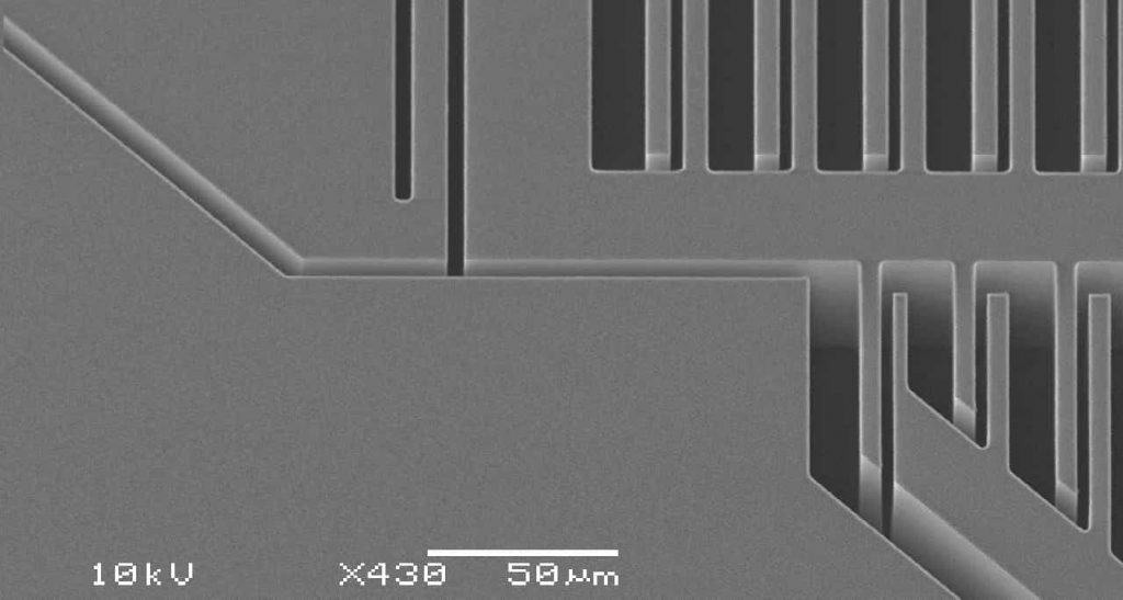 TRONICS high aspect ratio micromachining on thick SOI