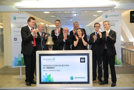 EnterNext, the Euronext subsidiary dedicated to promoting and growing the market for SMEs [1] , today congratulated Tronics, a designer and manufacturer of innovative nano- and micro-systems, on its successful listing on Alternext in Paris.